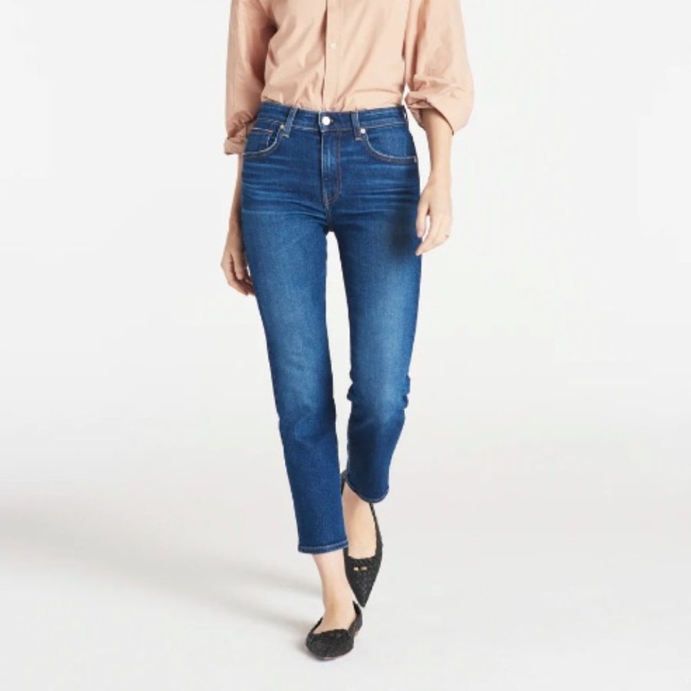 CQY Friend High Rise Ankle Length Straight Leg Jeans